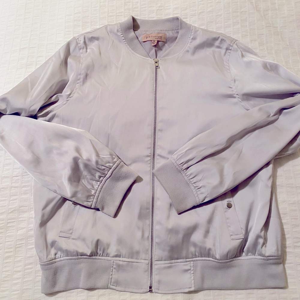 Silky baseball jacket